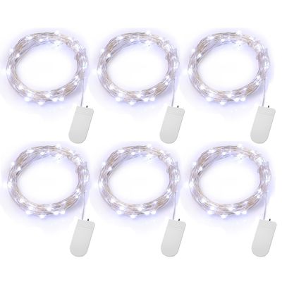 6 PCS Cool White Battery Dioperasikan Lampu Led String Untuk Dekorasi Pesta