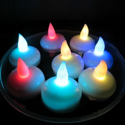 12 Piece Floating Led Candle Light Multi Color Untuk Dekorasi Natal