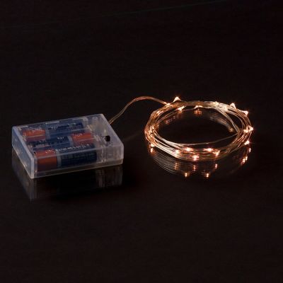 Indoor / Outdoor Hangat Putih Micro LED String Lights Dengan 7 Kaki Silver Wire